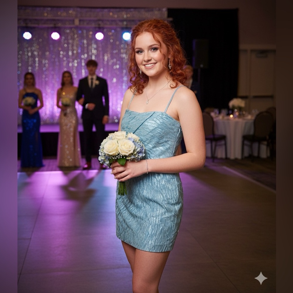 MIGNON Light Blue Cocktail Dress‎